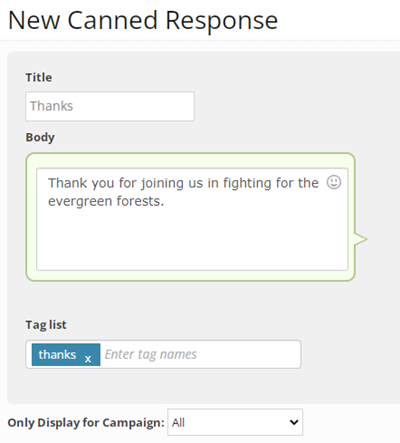 Add canned response