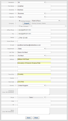 Edit contact information