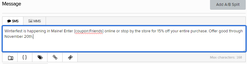 Enter your broadcast message into the textbox.