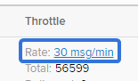 The "throttle rate" has been changed to 30 messages per minute.