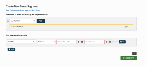 Segment between dates